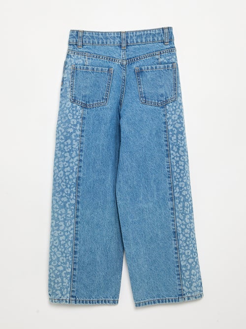 Pantalón vaquero con aplicaciones estampadas - Kiabi