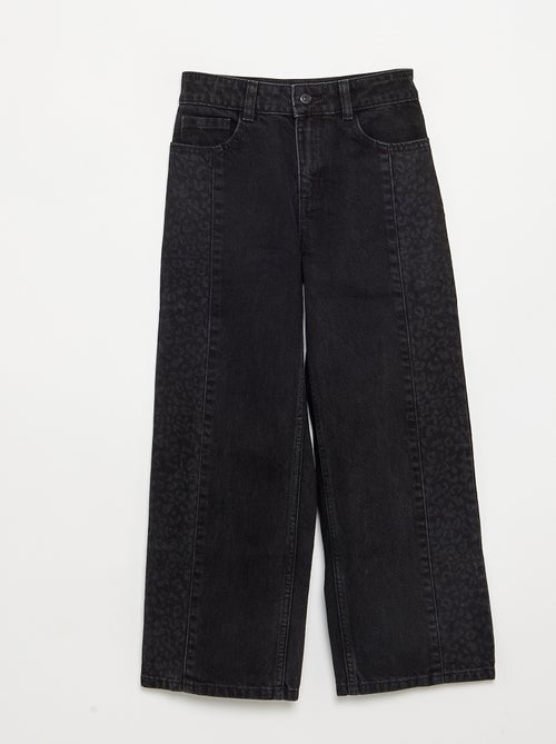 Pantalón vaquero con aplicaciones estampadas - Kiabi