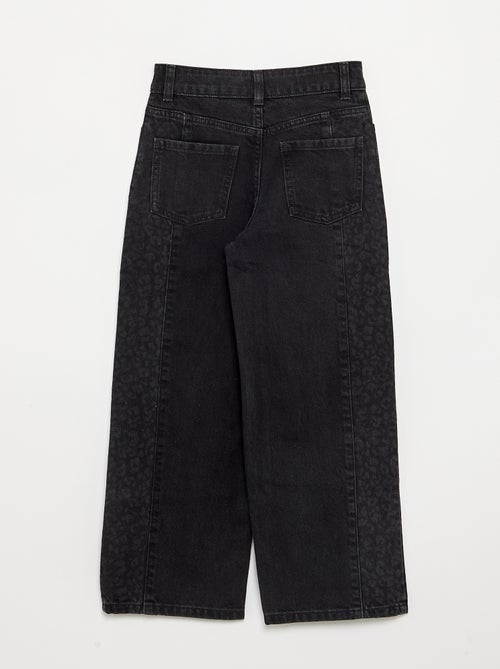 Pantalón vaquero con aplicaciones estampadas - Kiabi