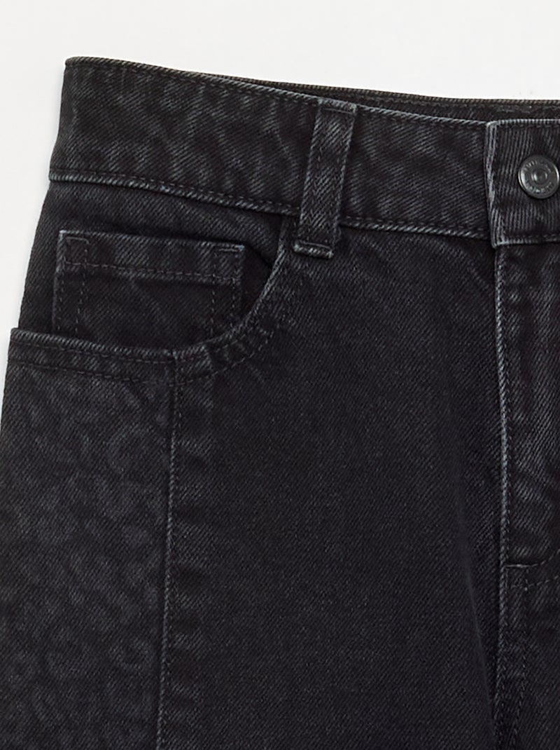 Pantalón vaquero con aplicaciones estampadas Negro - Kiabi