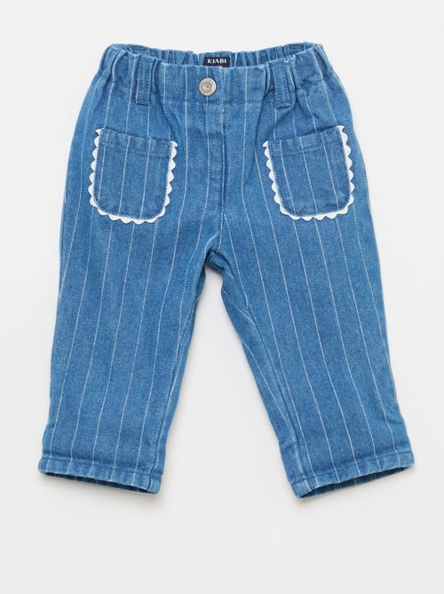 Pantalón vaquero con bolsillos de parche originales - Kiabi