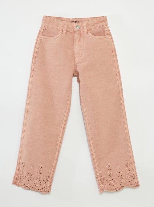 Pantalón vaquero con bordado inglés - Kiabi