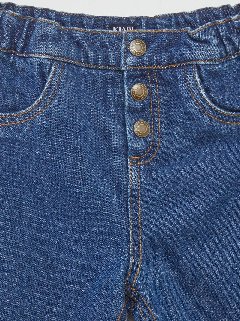 Pantalón vaquero con botones AZUL - Kiabi