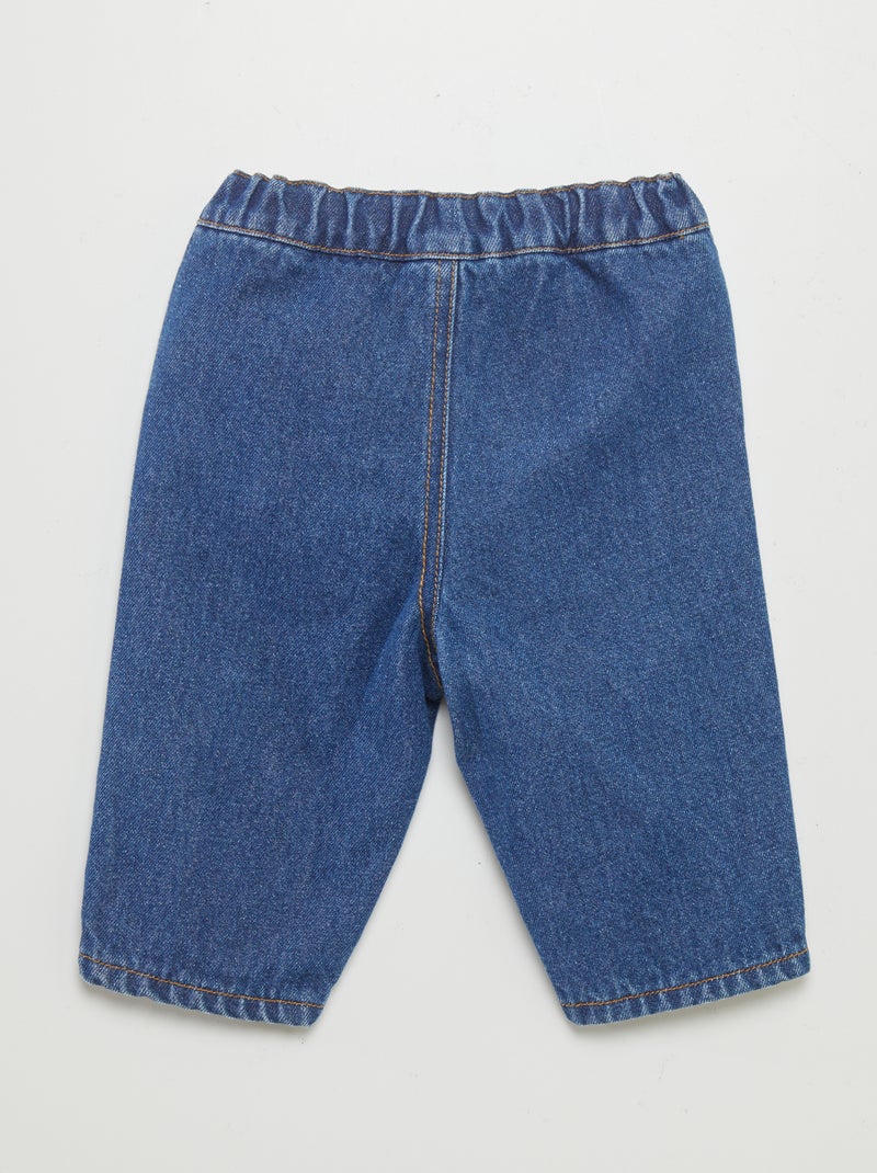 Pantalón vaquero con botones AZUL - Kiabi