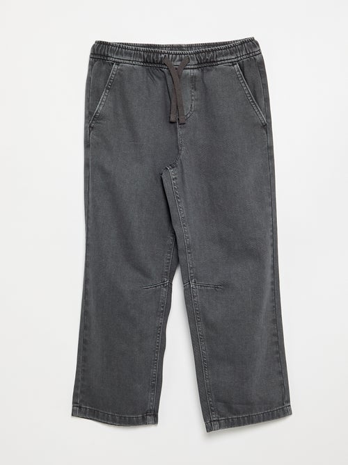 Pantalón vaquero con cintura elástica - corte cómodo - Kiabi