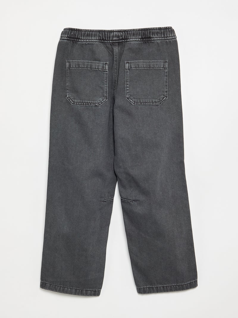 Pantalón vaquero con cintura elástica - corte cómodo Gris - Kiabi