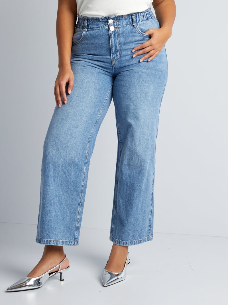 Pantalón vaquero con cintura elástica AZUL - Kiabi