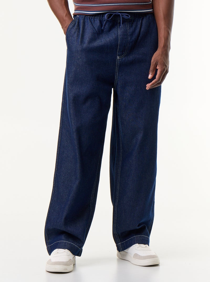 Pantalón vaquero con cintura elástica Azul - Kiabi