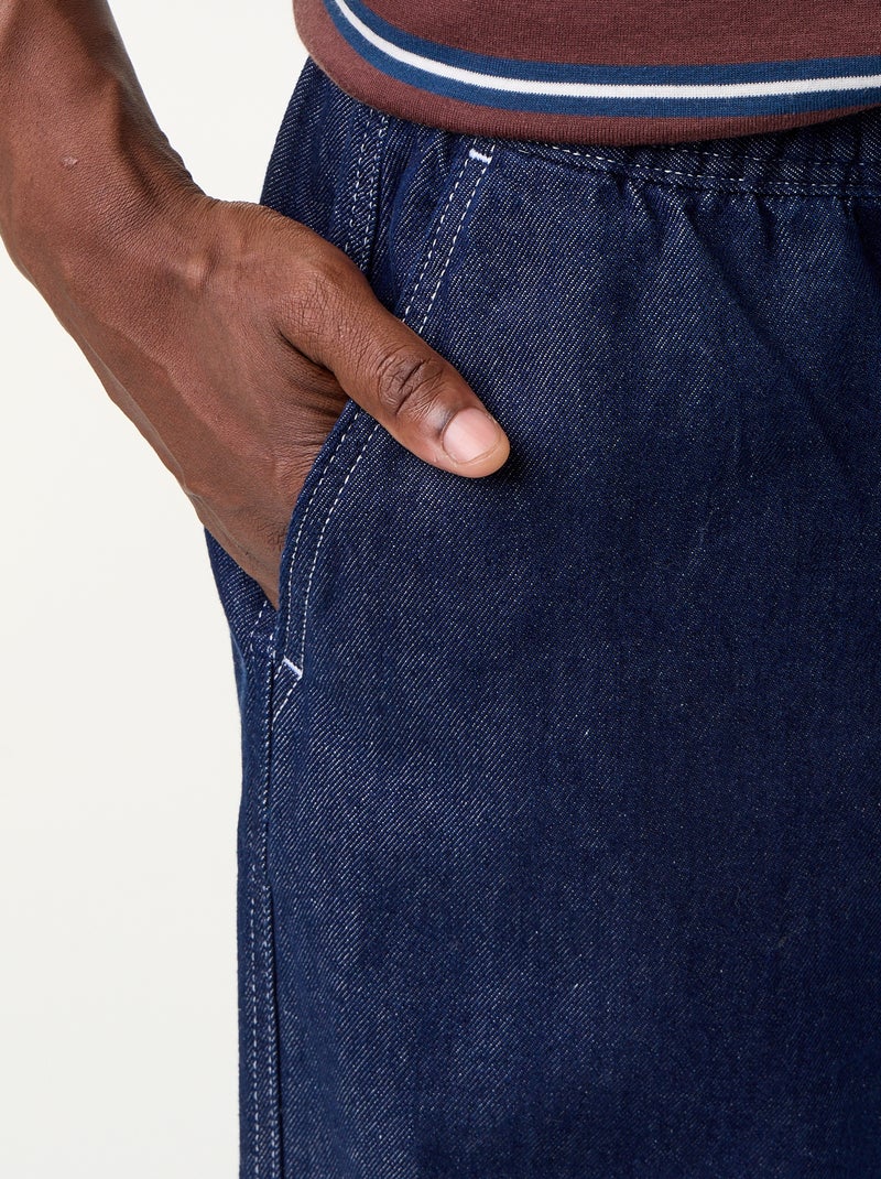Pantalón vaquero con cintura elástica Azul - Kiabi