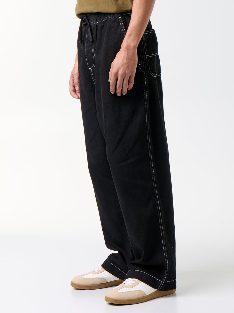 Pantalón vaquero con cintura elástica Negro - Kiabi