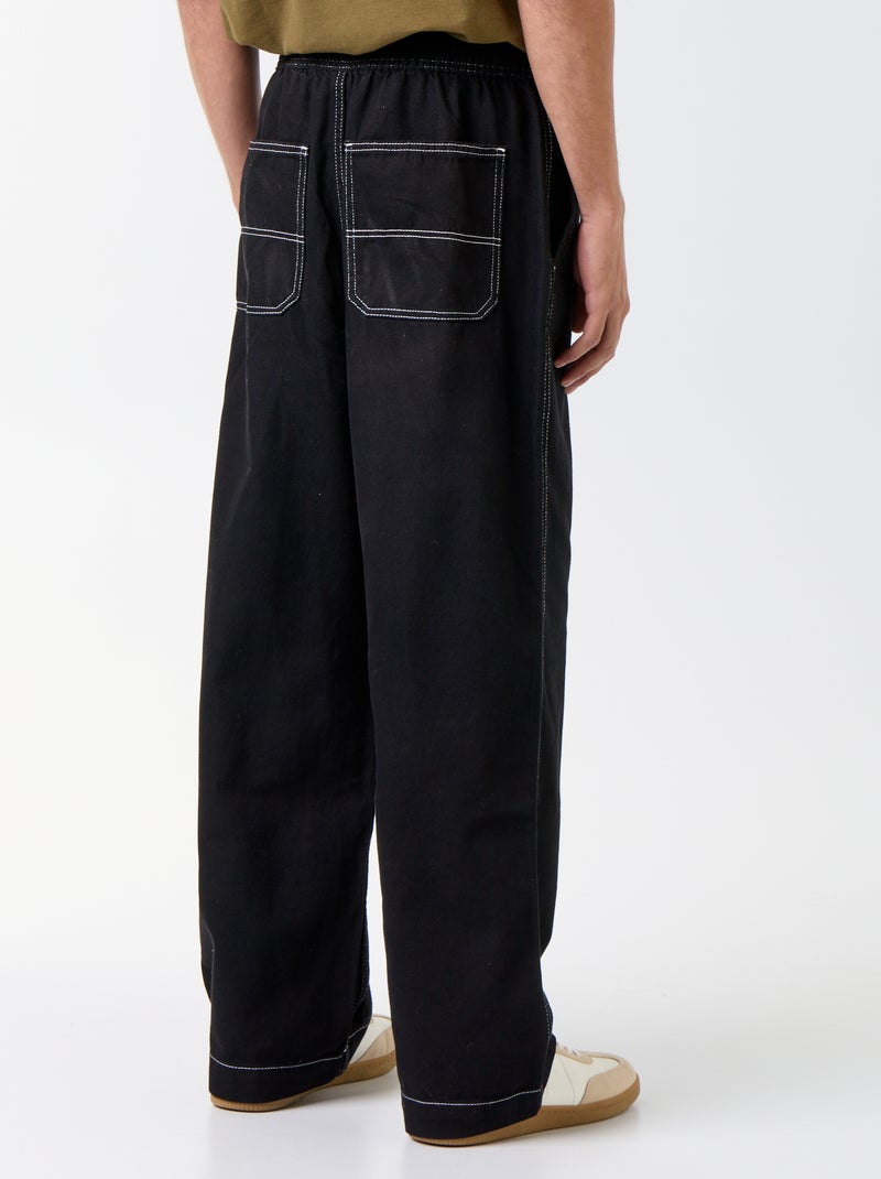 Pantalón vaquero con cintura elástica Negro - Kiabi