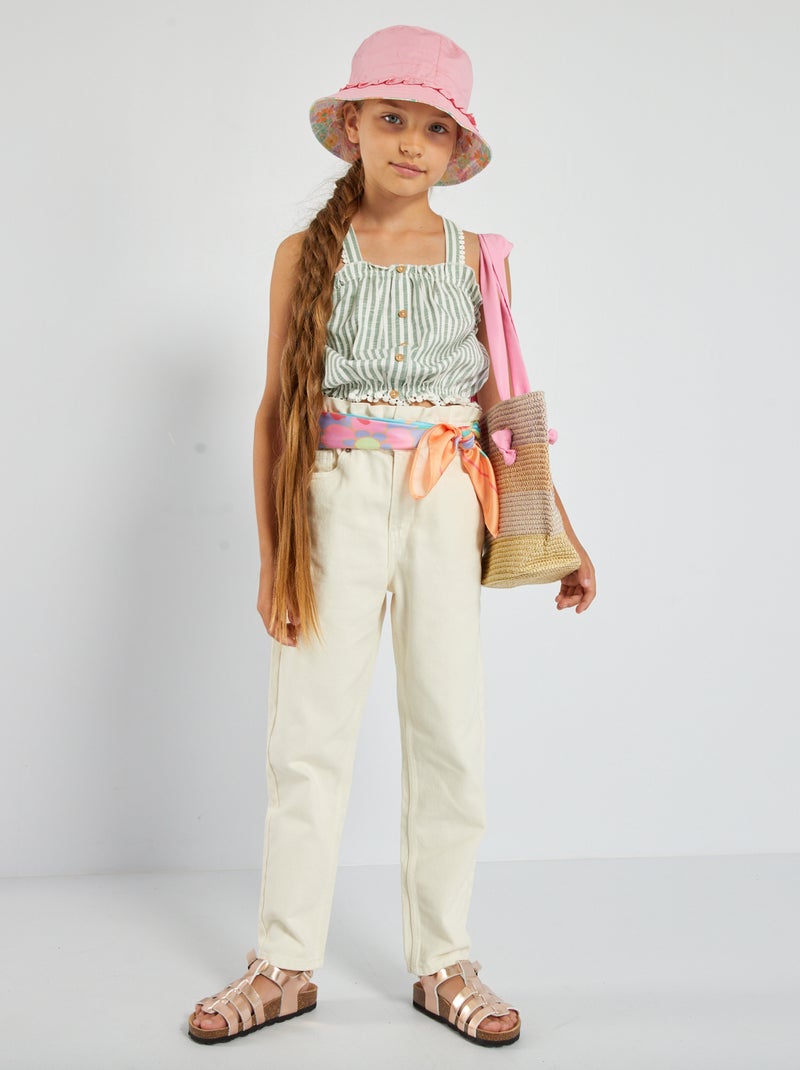 Pantalón vaquero con corte mom BLANCO - Kiabi