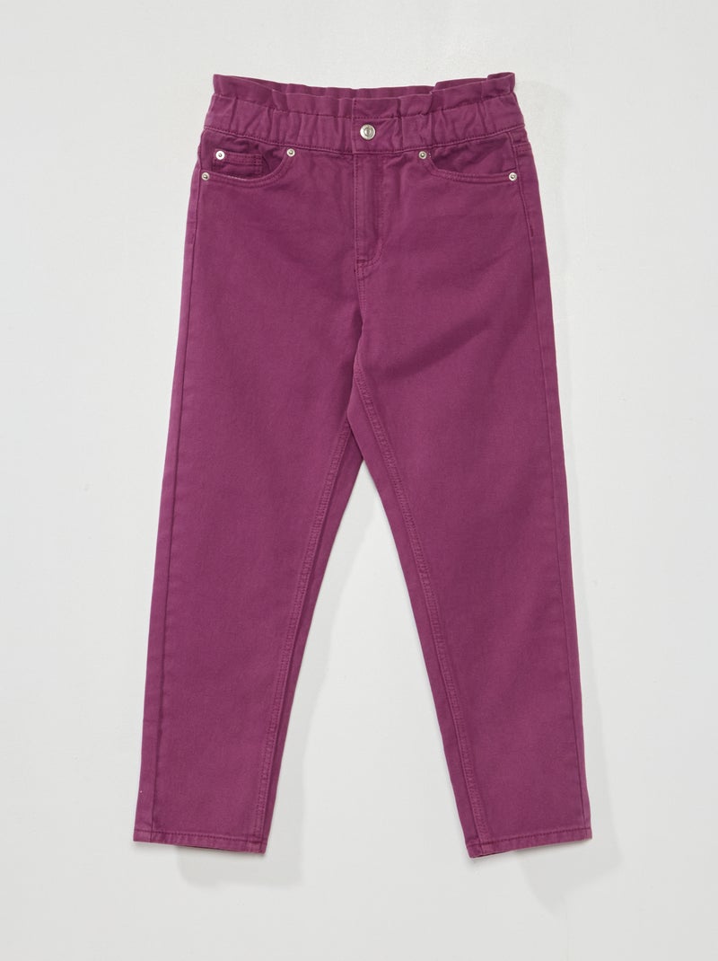 Pantalón vaquero con corte mom ciruela - Kiabi