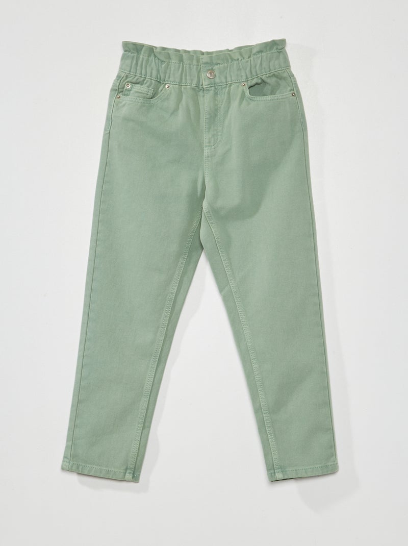 Pantalón vaquero con corte mom VERDE - Kiabi
