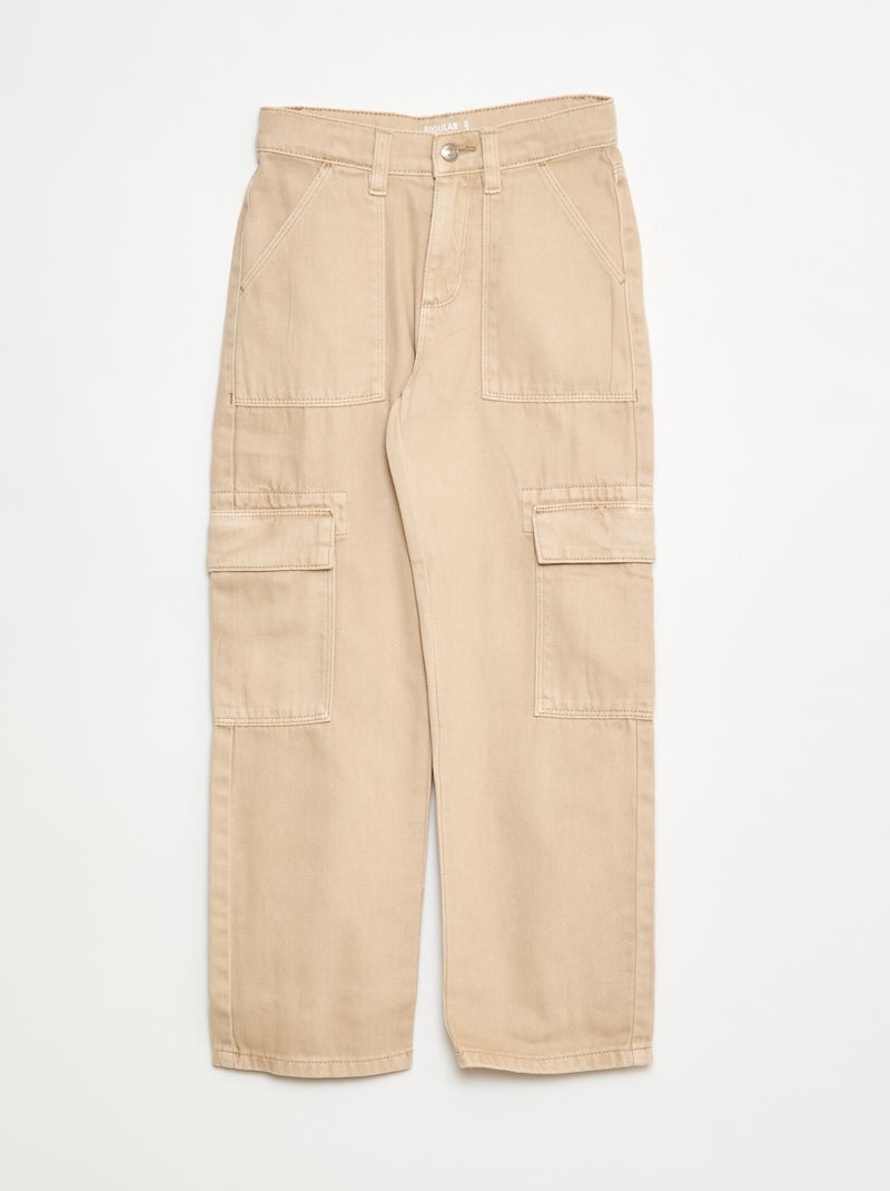 Pantalón vaquero con múltiples bolsillos Beige - Kiabi