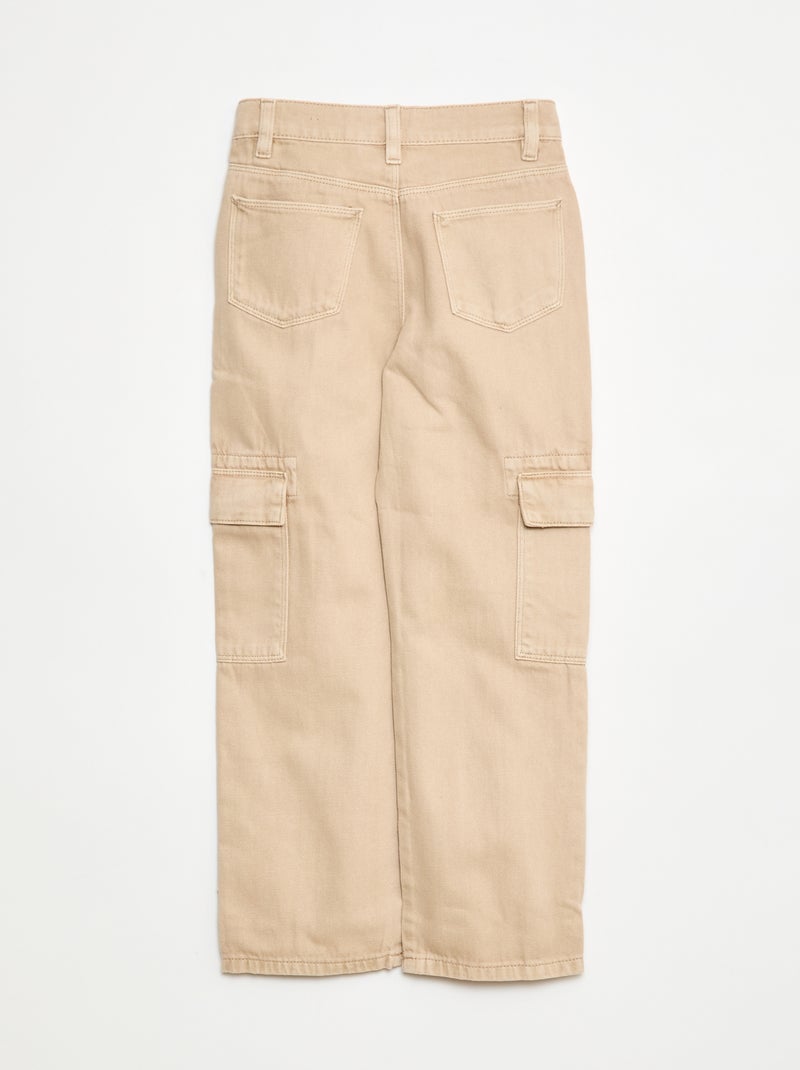 Pantalón vaquero con múltiples bolsillos Beige - Kiabi