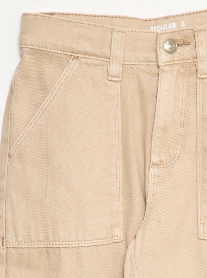 Pantalón vaquero con múltiples bolsillos Beige - Kiabi
