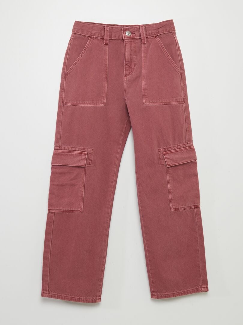 Pantalón vaquero con múltiples bolsillos ROSA - Kiabi