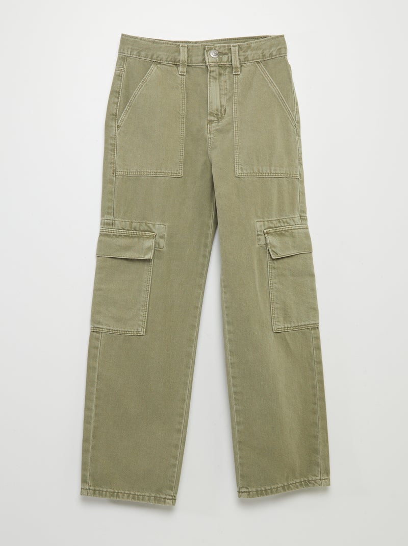 Pantalón vaquero con múltiples bolsillos VERDE - Kiabi