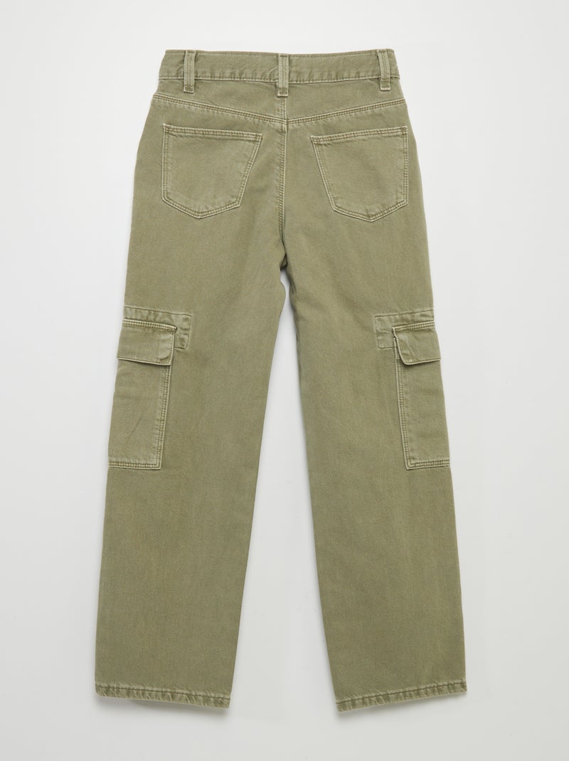 Pantalón vaquero con múltiples bolsillos VERDE - Kiabi