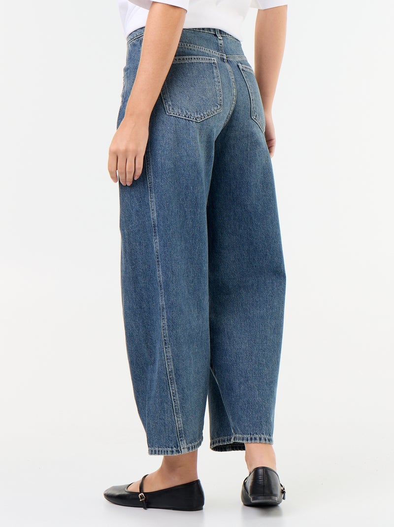 Pantalón Vaquero con pinzas fantasía Azul - Kiabi