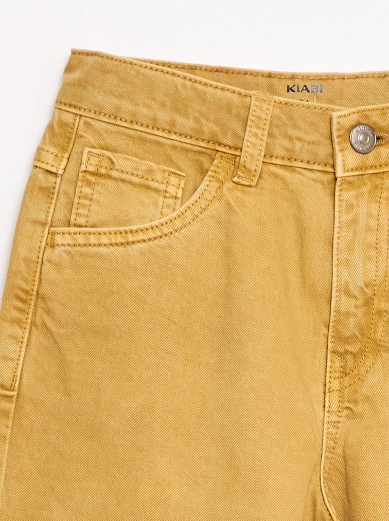 Pantalón vaquero corte ancho globo Amarillo - Kiabi