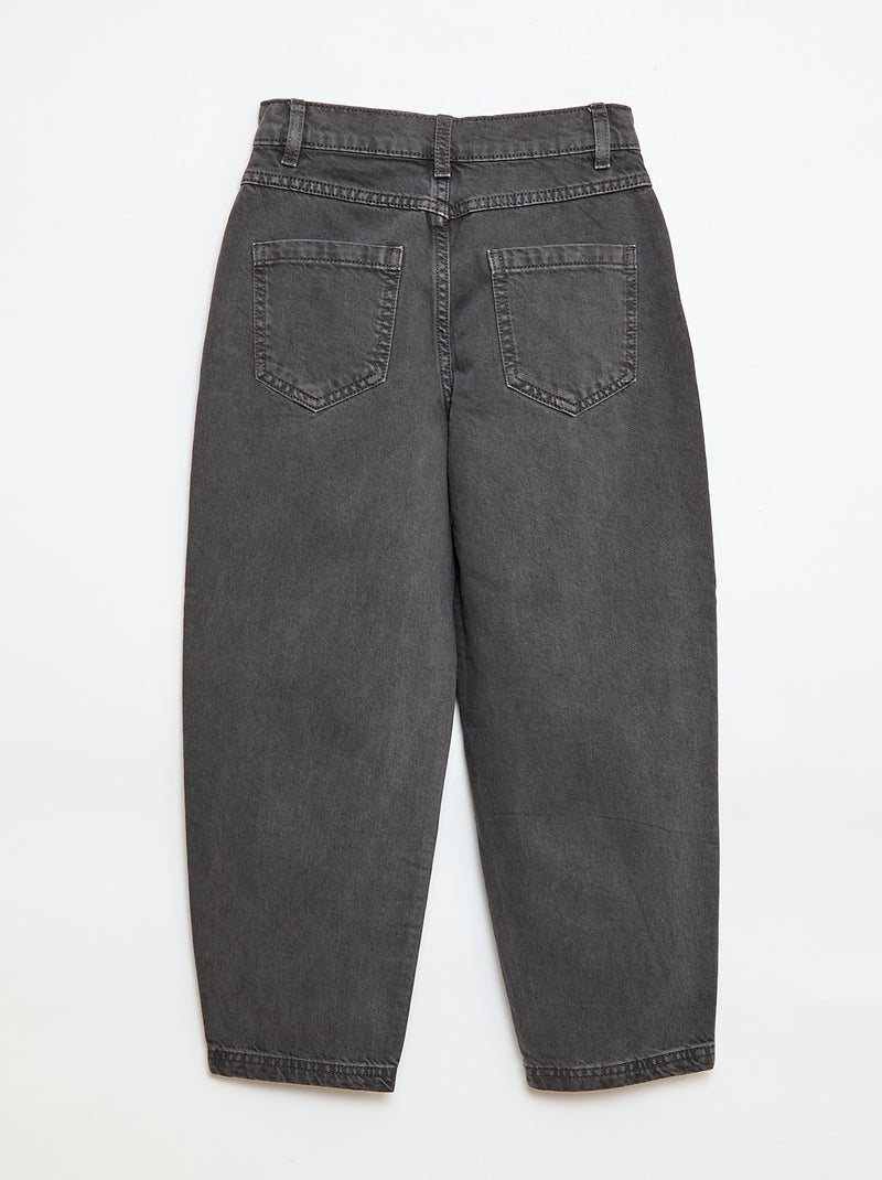 Pantalón vaquero corte ancho globo Gris - Kiabi