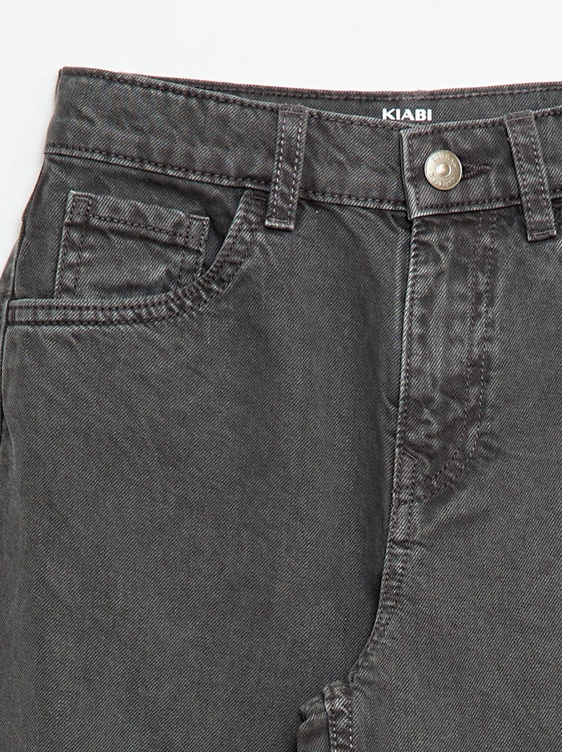Pantalón vaquero corte ancho globo Gris - Kiabi