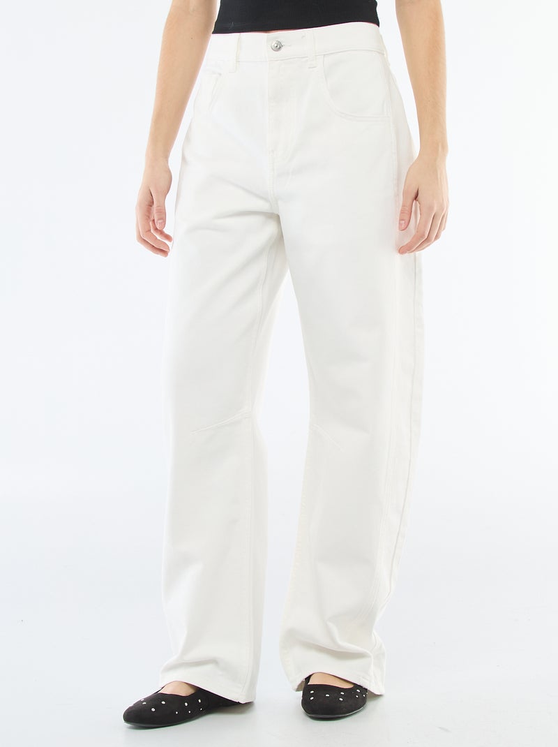 Pantalón vaquero corte globo Beige - Kiabi