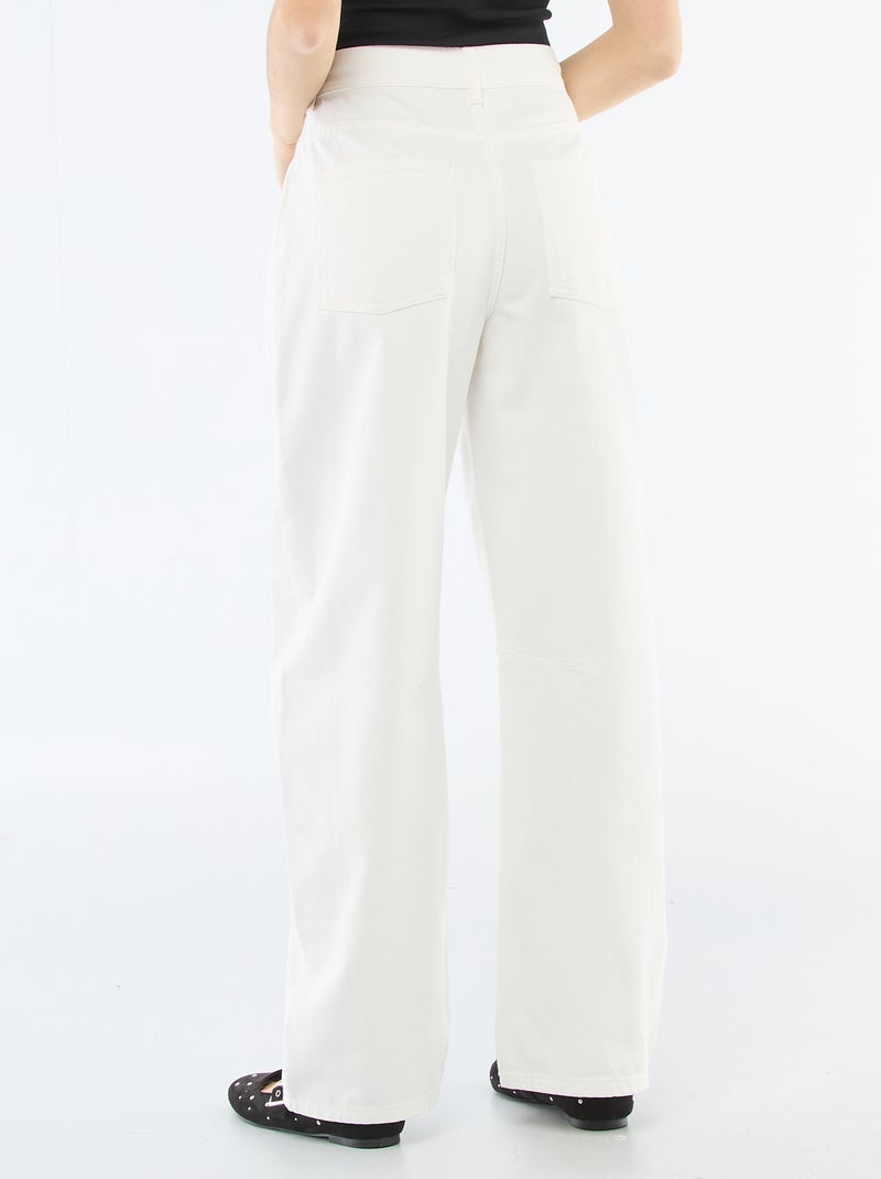 Pantalón vaquero corte globo Beige - Kiabi