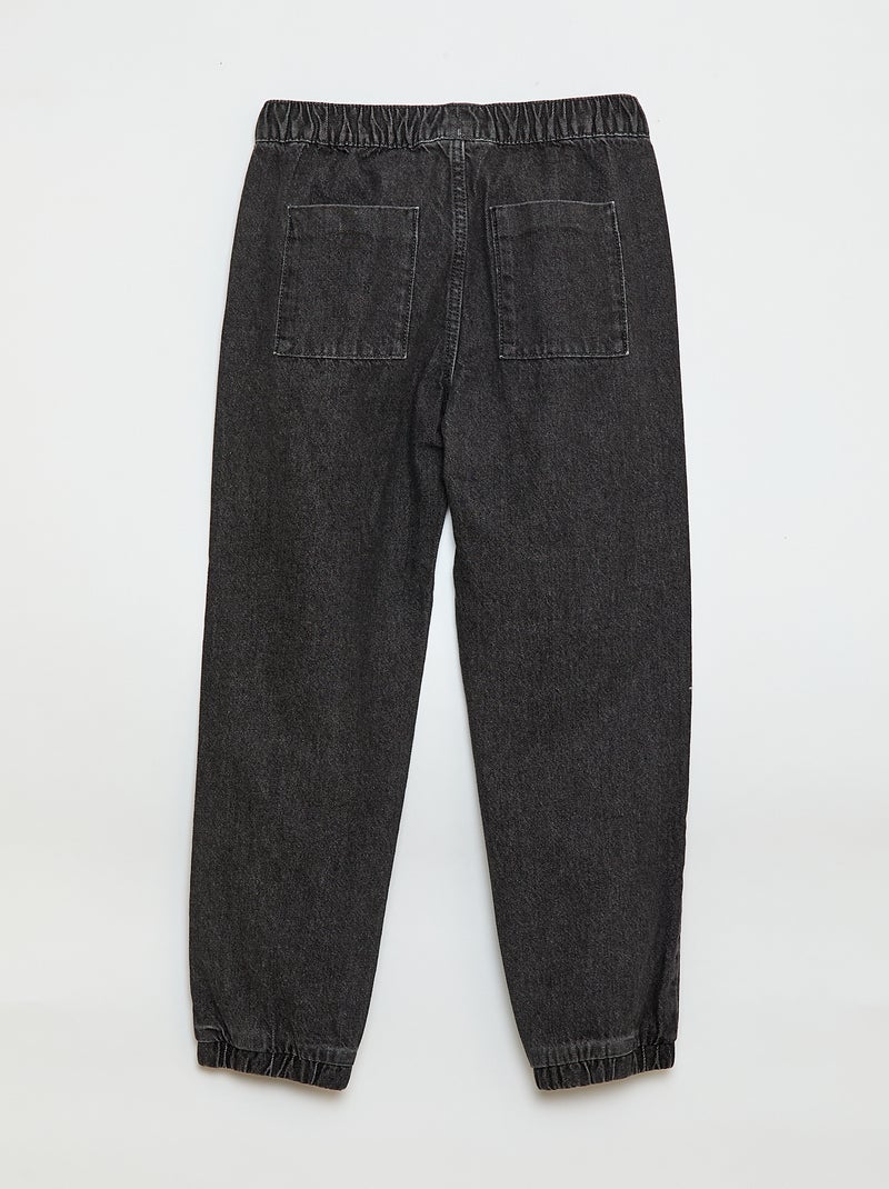 Pantalón vaquero corte jogger Gris - Kiabi