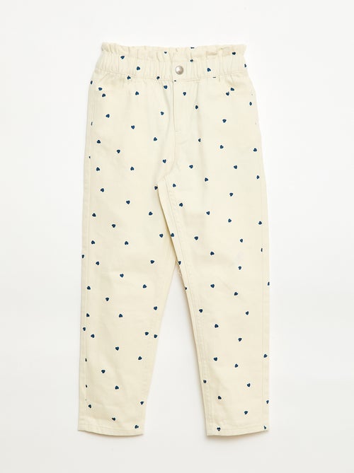 Pantalón vaquero corte mom con estampado - Kiabi