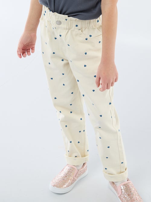 Pantalón vaquero corte mom con estampado - Kiabi