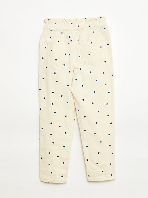 Pantalón vaquero corte mom con estampado - Kiabi