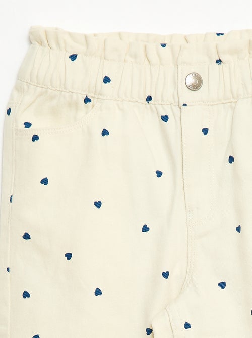 Pantalón vaquero corte mom con estampado - Kiabi