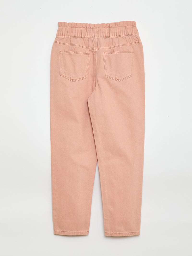 Pantalón vaquero corte mom con estampado Rosa - Kiabi