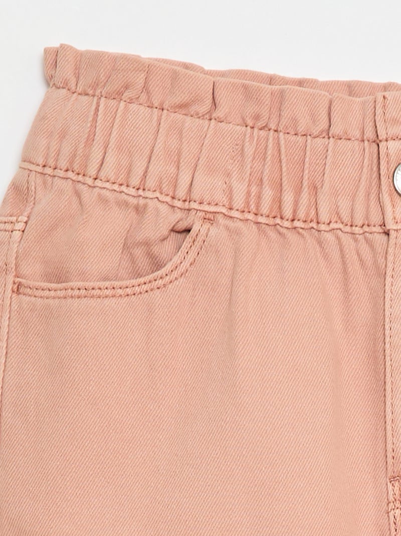 Pantalón vaquero corte mom con estampado Rosa - Kiabi