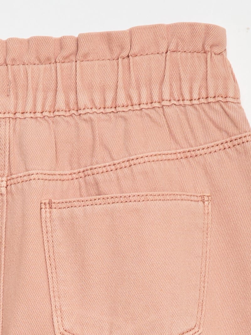 Pantalón vaquero corte mom con estampado Rosa - Kiabi