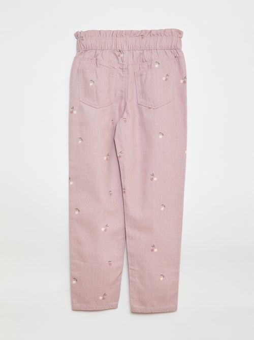 Pantalón vaquero corte mom con estampado - Kiabi
