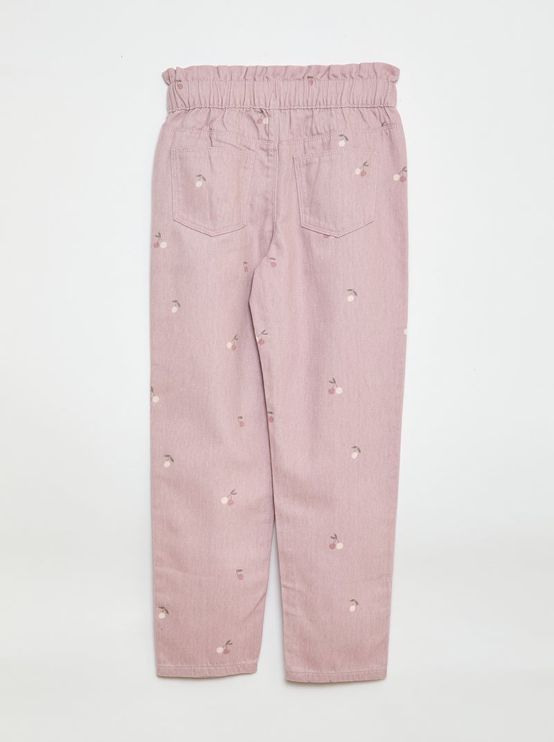 Pantalón vaquero corte mom con estampado Rosa - Kiabi