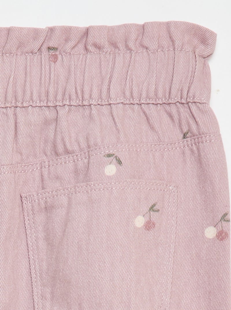 Pantalón vaquero corte mom con estampado Rosa - Kiabi