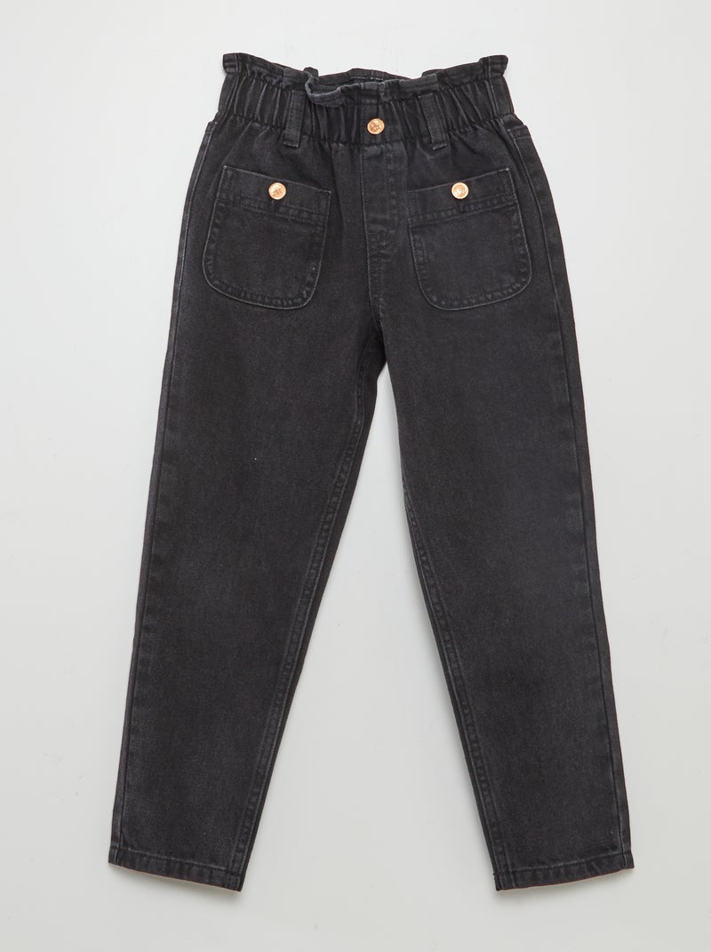 Pantalón vaquero corte mom GRIS - Kiabi