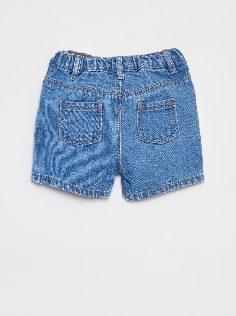 Pantalón vaquero corto con cintura ajustable AZUL - Kiabi