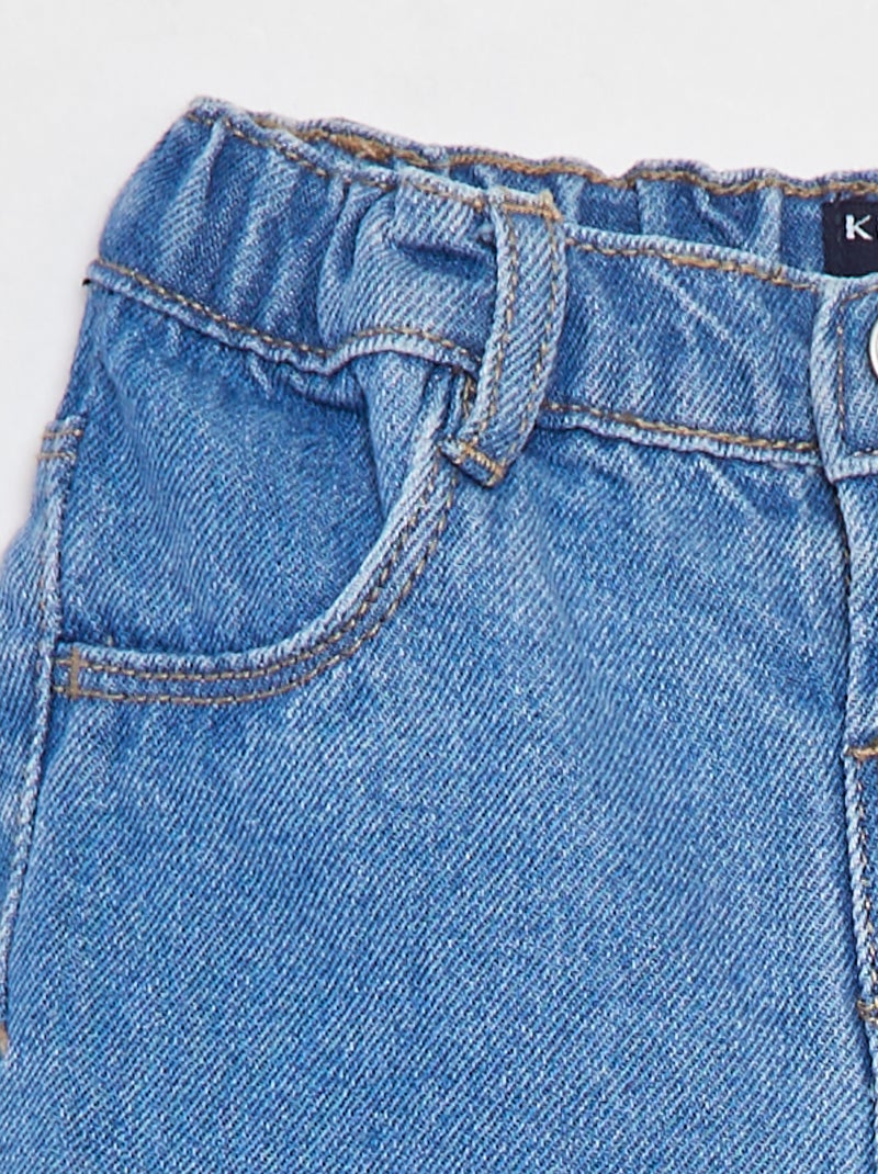 Pantalón vaquero corto con cintura ajustable AZUL - Kiabi