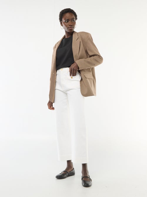 Pantalón vaquero cropped con botones - Kiabi