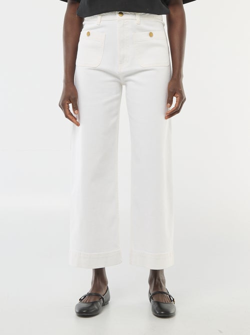 Pantalón vaquero cropped con botones - Kiabi