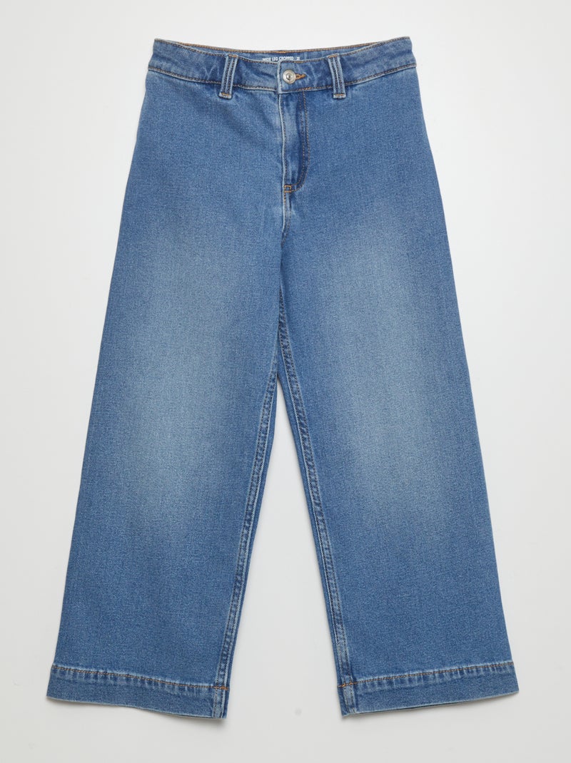 Pantalón vaquero cropped wide leg AZUL - Kiabi