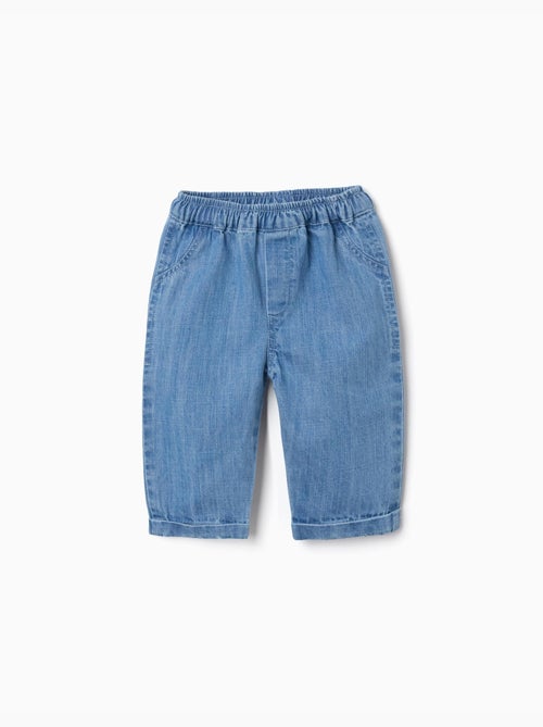 Pantalón vaquero de algodón con cintura elástica - Kiabi Pantalón vaquero de algodón con cintura elástica - Kiabi