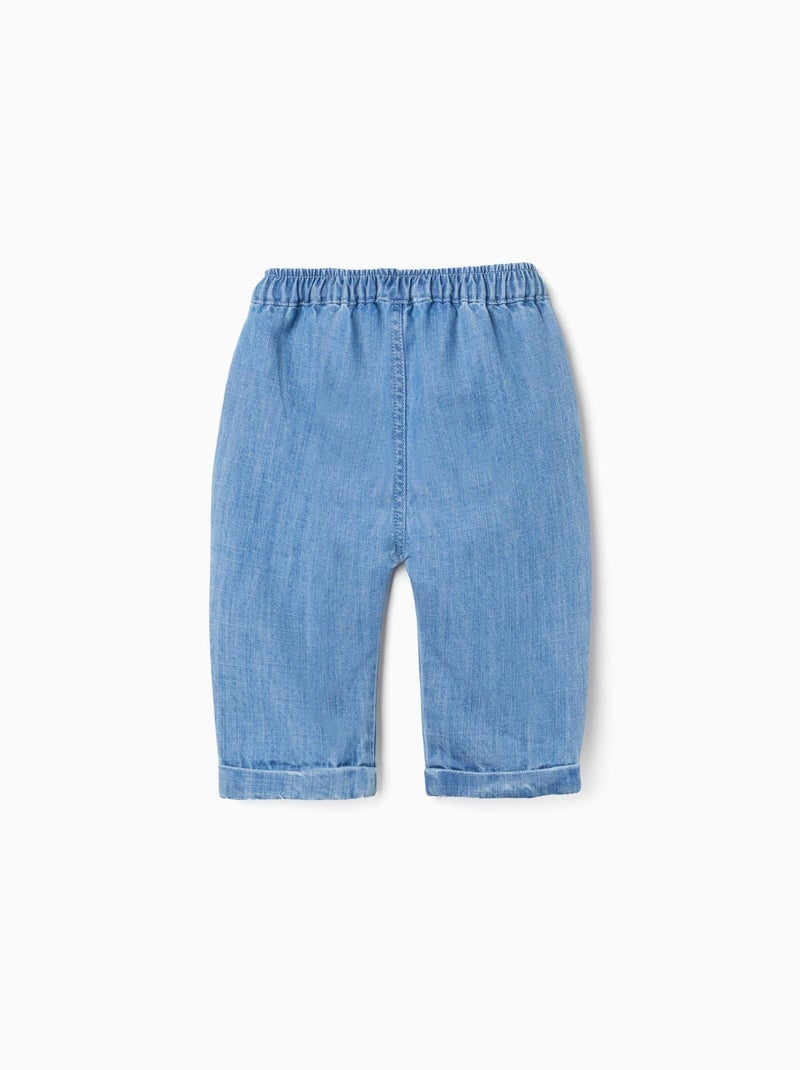 Pantalón vaquero de algodón con cintura elástica Azul Azul - Kiabi