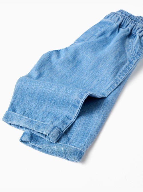 Pantalón vaquero de algodón con cintura elástica - Kiabi Pantalón vaquero de algodón con cintura elástica - Kiabi